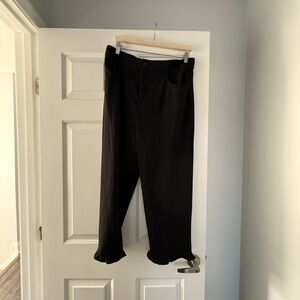 Black Ruffle Hem Pants